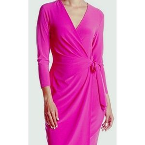 Anne Klein wrap dress fuchsia size 6